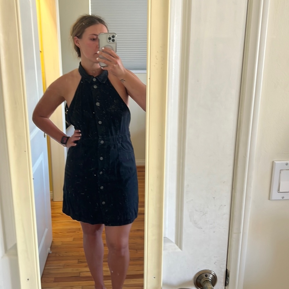 Free People Sami Denim Halter Top Dress
